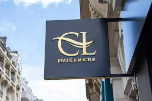 Enseigne drapeau magasin